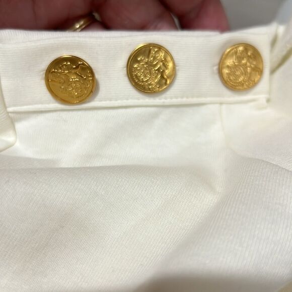J. Crew The Perfect Fit Brass Button long sleeve Ivory Tee NWT - Picture 4 of 8